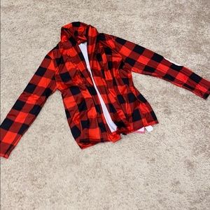 Red plaid cardigen